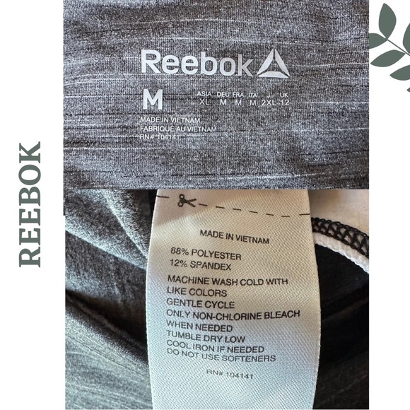 Reebok Women’s Color Block Grey Black White Leggings Size  Medium - Picture 7 of 7